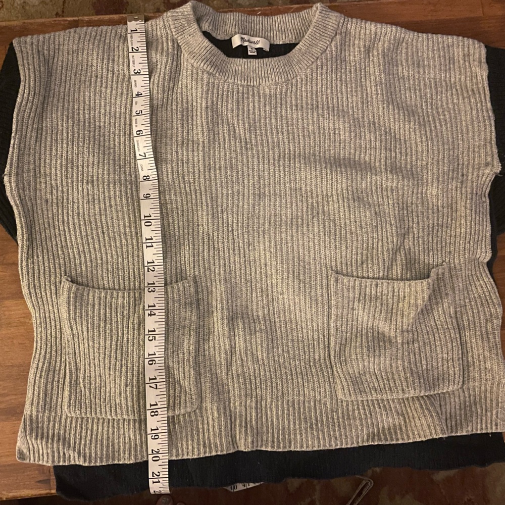Madewell Boxy Navy Harper Rib Knit Women's Sweater - Picture 15 of 16